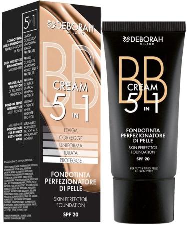 Deborah Milano BB Cream Foundation 5 in 1 Formula Primes Conceals Evens Moisturises and Protects with SPF 20 5.1g 4 - Buy Online on GoSupps.com