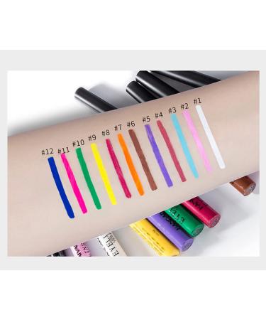 12 Colors Matte Liquid Eyeliner Set | Waterproof Neon Rainbow Eye Liners | Smudge-Proof Halloween Makeup Gift for Women - Buy Online on GoSupps.com