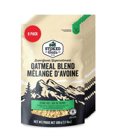 Stone Age Oatmeal 500g (Pack of 8) - High Protein High Fibre - Gluten-free Non-GMO - Perfect for Overnigh Oats