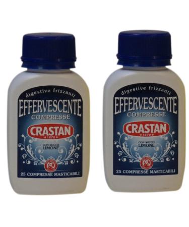 Crastan:Effervescente Effervescent Antacid Granules with Lemon Juice 25 Chewable Tablets * 0.88 Ounces (25g) pack of 2