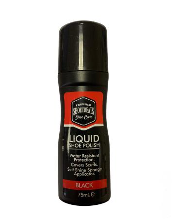County Sales Ltd Premium Shoe Treats Shoe Care Liquid Shoe Polish - Water Resistant Protection- 75ml (Black)