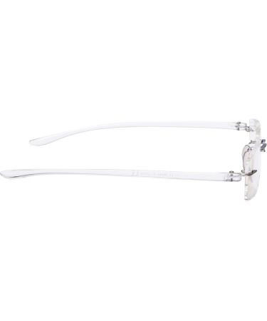 Rimless Small Readers 2.75 x (Transparent) for Men and Women - Trendy Rimless Reading Glasses - Buy Online on GoSupps.com