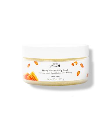 100% PURE Honey Almond Body Scrub Exfoliating Deep Clean with Sea Salts & Nourishing Oils - Natural Deeply Moisturizing Skincare - Vibrant Radiant Skin Restore & Pore Cleanse - Vegan - 10oz