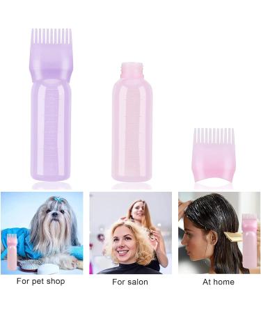 2pcs Hair Oil Applicator Bottle 60ml - Pink+Purple Hair Dye Brush Bottle for Salon Use - Buy Online on GoSupps.com