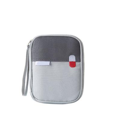 Mini First Aid Pouch MoreChioce Medical Supplies Organizer Bag Portable Empty Medical Storage Bag Multi-Pocket First Aid Medical Bag for Travel Home Camping Office Grey