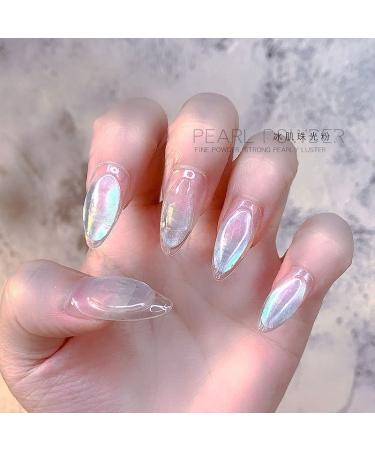 Double Pack Pearl Powder Nail Art Glitters - Transparent Ice Aurora Neon Rainbow Chrome Iridescent Pigment - High Gloss Pearlescent Finish - Buy Online on GoSupps.com