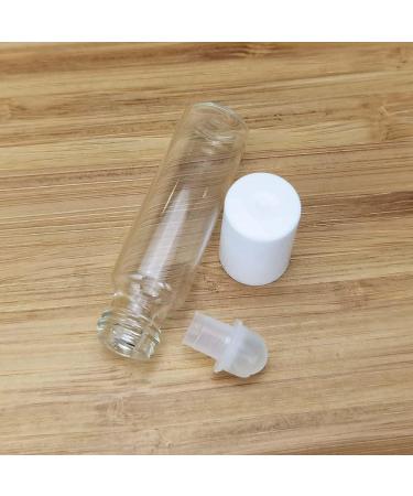 50 Pack 5ml Clear Roller Bottles with White Lids for Essential Oils & Travel - Glass Oil Rollers - Buy Online on GoSupps.com