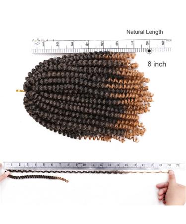 8-Inch Spring Fluffy Synthetic Crochet Braided Hair Extensions - Short Ombre Afro Braids 30 Roots per Pack (106g) | B30 6PCs/Lot - Buy Online on GoSupps.com