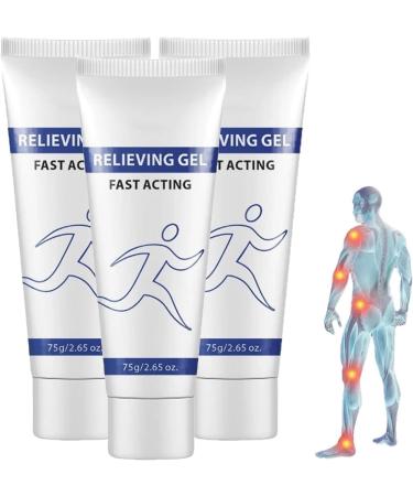 FLLUOUZH Soothing Cooling Gel Relieving Body Gel Fast Acting Clear Pain Relieving Instant Cooling Fast Absorbing Bread Extra Strength for Knees Lumbar Neck Hands 3pcs