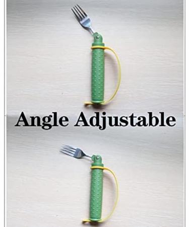 Adaptive Disabled Utensils Forks Elderly Anti-Shake Forks Easy Grip Cutlery with Adjustable Strap Non-Slip for Elderly Parkinson Arthritis Handicap Green Green HaoAMZ - Buy Online on GoSupps.com