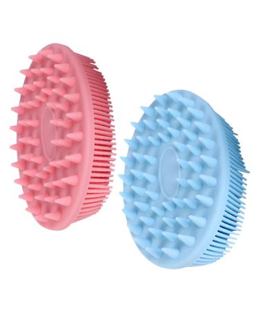 Frcolor 1 sentence 2st silicone shampoo brush men hair blood circulation promote children's brush shampoo brush for the scalp scalp peeling portable silicone brush head and head skin massage device