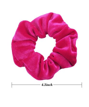 Guvass 2 Pack Hot Pink Velvet Hair Scrunchies for Women - Soft Elastic Hair Bands - Buy Online on GoSupps.com