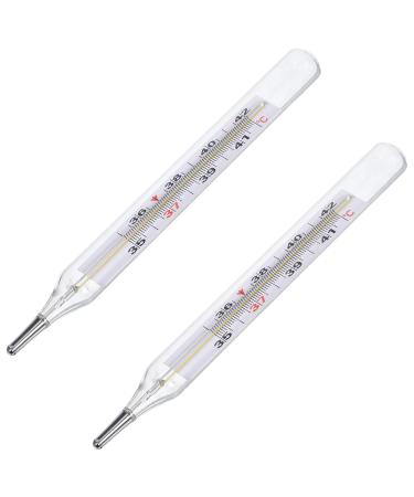 2Pc Glass Oral Thermometer for Adults - Fast Reading Fever Indicator | Free Shipping Worldwide - Buy Online on GoSupps.com