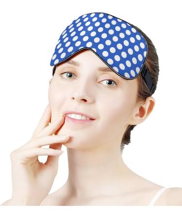 Buy Women's Adjustable Blue Sleep Mask with White Polka Dots | Comfortable Eye Shades for Better Sleep - International Shipping - Buy Online on GoSupps.com