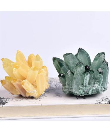 Natural Crystal Rough Specimen Natural Crystal Cluster Clear Quartz Crystal Rock Stones and Crystals ReikiSpecimen Home Decor GiftsStone (Color : Green 2 Size : 300-400g) 300-400g Green 2 - Buy Online on GoSupps.com