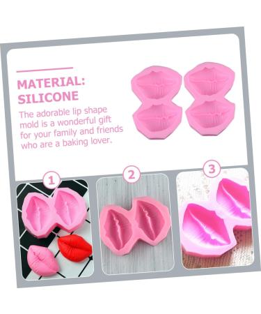 HOMSFOU 2pcs Baking Silicone Model Mini Cake Love Cake Valentine s Day Cake Holiday Cake Baking Lip Fondant Lip Shaped Molds Cupcake Silicone Lip Cookie Biscuit Chocolate Silica Gel 3D - Buy Online on GoSupps.com