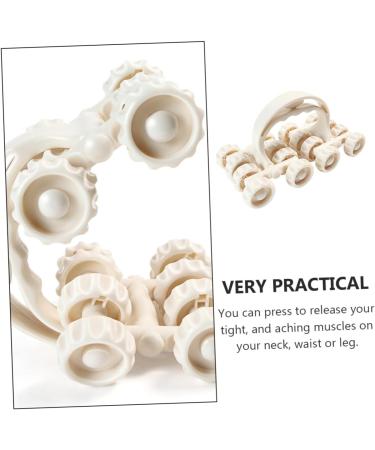 FOMIYES 2 STK Mon Drover Massage Roller - Eco-Friendly Hand Massager for Holz Therapy & Maderoterapia - 18.5x9.5cm White Balls - Buy Online on GoSupps.com