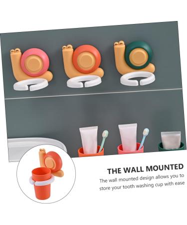 Cartoon Toothbrush Holder Set for Kids - Wall-Mounted Snail Design & Brushing Kit | Fun Bathroom Supplies - Buy Online on GoSupps.com