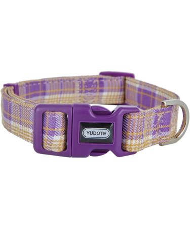 Yudote Soft Dog Collar - Checkered Violet Plaid for Small Dogs with Sensitive Skin - 1-Pack - Buy Online on GoSupps.com