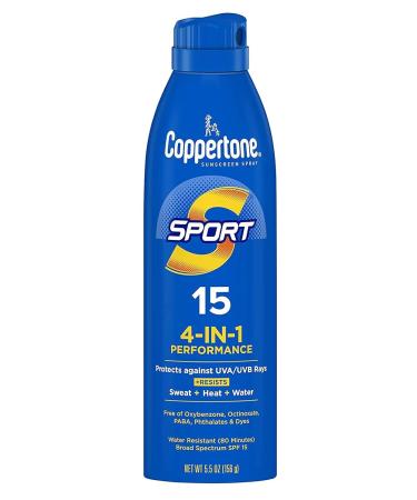 Coppertone Continuous SPF 15 Spray Sport 5.5 oz Water-Resistant 3 Pack - Buy Online on GoSupps.com
