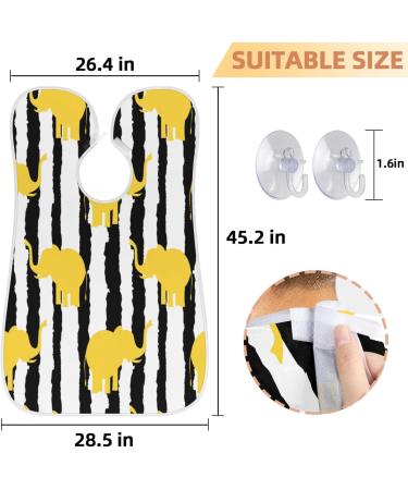 Beard Bib Apron for Men | Non-Stick Waterproof Hair Catcher | Funny Elephants Pattern Grooming Cape - Buy Online on GoSupps.com
