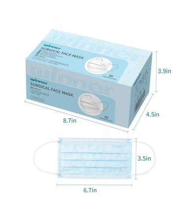 Winner Medical 3 Ply Individually Wrapped Face Masks - 30 Pcs/Box - Type IIR Surgical Face Mask with Ear Loop - Buy Online on GoSupps.com