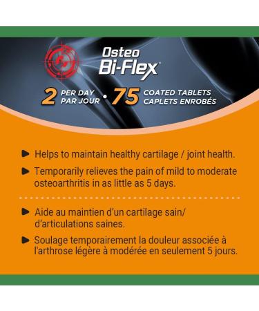 Nature's Bounty Osteo Bi-Flex Platinum Supplement Helps Maintain Bones and Joint Health 75 Caplets - Buy Online on GoSupps.com