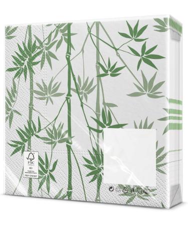 Buy PAW 3-Layer Paper Napkins (33x33 cm) - 20 Pack | Perfect for Birthdays Weddings & Parties | Eco-Friendly Bamboo Design - Green Stripes - Buy Online on GoSupps.com