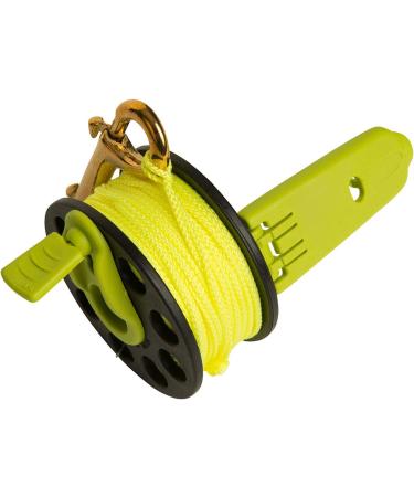 Trident Finger Spool with Folding Handle - 160' Fluorescent Yellow Line for Scuba Diving - Buy Online on GoSupps.com