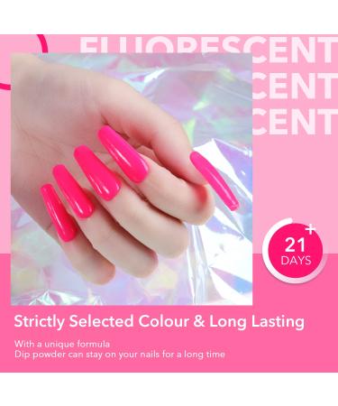 Dipping Powder Nails Set | Aokitec Mode Fluorescent Pink Dip Powder for Salon & DIY Nail Art | 28g Dipping Nail Powder for Stunning French Manicure - Buy Online on GoSupps.com