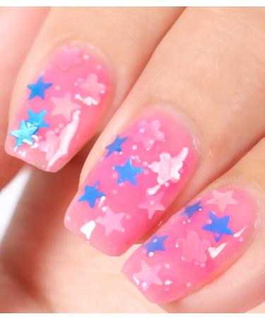 DouborQ Sparkling Shimmer Iridescent Nail Polish Long-lasting Sequins Nail Art Varnish (Pink) - Buy Online on GoSupps.com