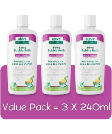 Aleva Naturals Bubble Bath - Long Lasting Moisture for Sensitive Skin Made with Natural and Organic Ingredients with Fresh Berry Scent for Newborn Babies and Toddlers Value Pack 3 x 240ml - Buy Online on GoSupps.com