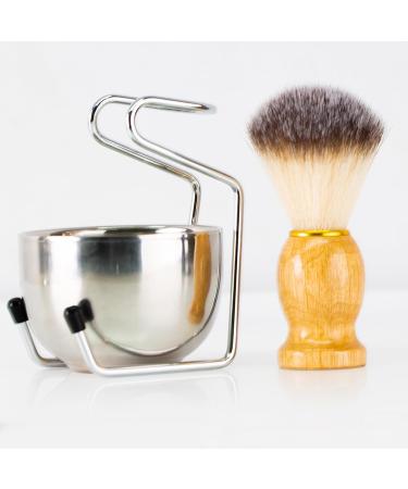 Layhou Metal Shaving Brush Stand & Bowl Set - Premium Razor Brush Holder & Soap Cup for Men - Best Barbershop Grooming Tools - Buy Online on GoSupps.com