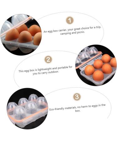 Uonlytech 1pc Box Outdoor Egg Carton Eggs Refrigerator Containers Outdoor Egg Container Take Egg Tray Orange 19.2X8.7X13.4CM - Buy Online on GoSupps.com