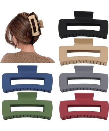 6 Pcs Wolfway 4 Inch Large Claw Clips for Thick Hair - Nonslip Acrylic Hair Accessories in Dark Colors for Women and Girls - Buy Online on GoSupps.com