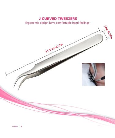 Professional Eyelash Extension Tweezers Kit with Eyebrow Scissors - Stainless Steel Tools Set in Storage Box - Buy Online on GoSupps.com