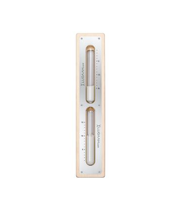 Sollux Lighting Lugaah hourglass with backlight- clearly visible and elegant hourglass for dry saunas- wall sandwatch with 15-minute timer decorative- LED- LED- with OSRAM diodes natural wood inox