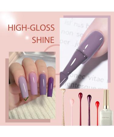 Jelly Gel Nail Polish Milky Purple Gel Nail Polish Long-Lasting Nude UV Gel Polish 10ml Nail Polish Pink Purple Gel for Nail Art DIY LED Soak-Off Nail Varnish for Women - Buy Online on GoSupps.com