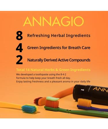 ANNAGIO Toothpaste 100ml | Gentle Whitening & Fresh Breath | Daily Oral Care | Fluoride-Free | Vegan Formula | Made in Korea 4.59 Fl Oz (Pack of 1) - Buy Online on GoSupps.com