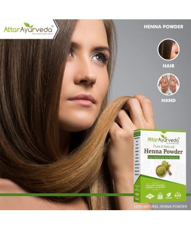 Buy Attar Ayurveda Natural Henna Powder for Hair Color & Growth - 100% Natural No Chemicals 200GM - Reduce Hair Fall - Buy Online on GoSupps.com