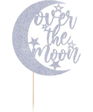 Auteby Over the Moon Cake Topper - First Holy Communion Over the Moon Cake Topper Baby Shower Birthday Party Decorations (Silver) - Buy Online on GoSupps.com