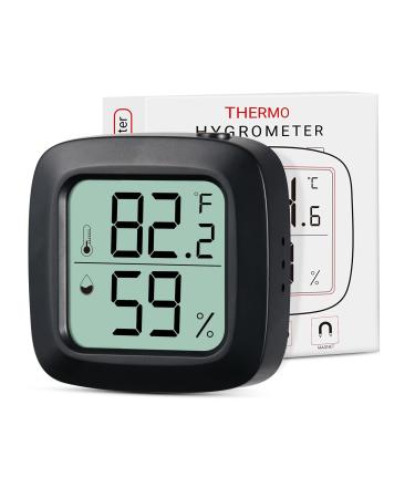 Aggforbl Reptile Thermometer Reptile Digital Thermometer and Humidity Vivarium Accessories use for bearded dragon accessories Tank Hygrometer Reptile wiht Double Sided Tape (Black 1) Black 1 pcs