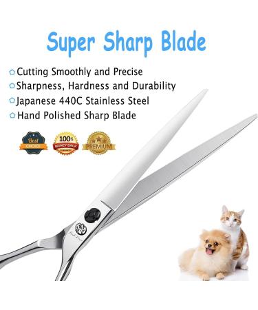 Buy Purple Dragon Dog Shears - 7 Professional Straight Fur Scissors for Dogs & Cats | Japanstahl-440c | Ideal for Groomers & Beginners - Buy Online on GoSupps.com