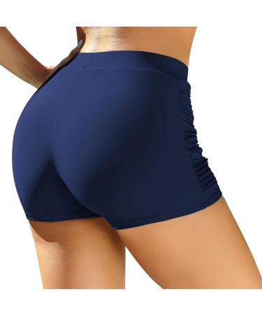 Women's UV Protection Short Swimming Trunks - Quick Dry Beach Shorts & Leggings | Dark Blue - Buy Online on GoSupps.com
