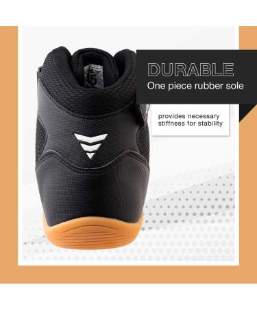 High Traction Core Wrestling Shoes - Durable Combat Sports Footwear for Men, Women, Youth & Kids - Lightweight Gym Shoes for Wrestling, Boxing, Weightlifting & Bodybuilding - Black (Size 9 Women/7.5 Men) - Buy Online on GoSupps.com