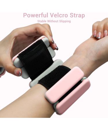 Portable Weight Cuffs - 2-Series Set (0.5kg & 1kg) for Men & Women | Ankle Weights for Yoga Dance & Aerobics - Pink Peony - Buy Online on GoSupps.com