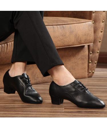 HROYL Leather Lace-Up Dance Shoes for Latin Tango Salsa - Z-238 Black (Size 7 Men/7 Women) - Buy Online on GoSupps.com