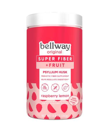 Bellway Fiber Super Fiber Powder + Fruit, Sugar-Free Psyllium Husk Fiber Supplement Powder, Raspberry Lemon, 13.8 oz