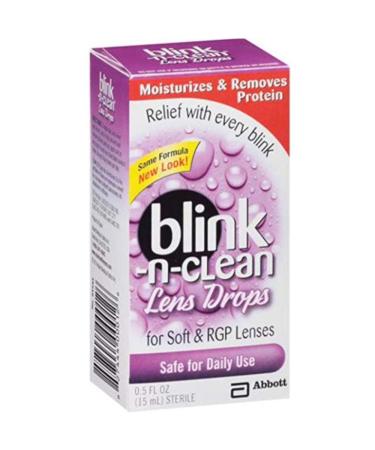 blink-n-clean Lens Drops for Soft & RGP Lenses, 0.5 Fluid Ounces (Pack of 1)