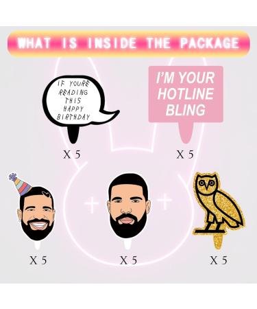 Poewodgs 25 Decorations for Drake Cupcake Toppers Set Birthday Cake Party Supplies Decor - Buy Online on GoSupps.com
